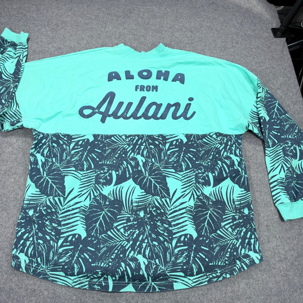 Disney Aulani Resort Spirit Jersey XXL Mint Green Tropical Leaf Aloha Hawaii